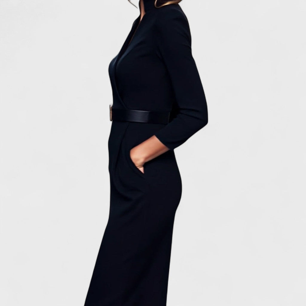 Rebeca – Elegantes Damen-Midikleid mit Wickeloptik und Gürtel - Image 9