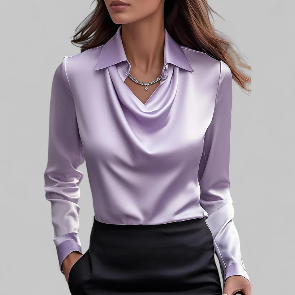 Victoria – Elegante Damenbluse mit fließendem Wasserfallausschnitt - Image 6