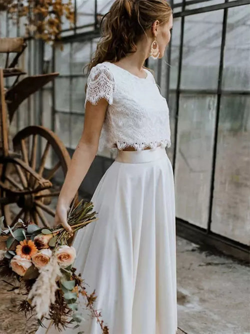 Alba – Brautkleid mit Spitzenoberteil und fließendem Maxirock
