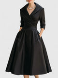 Ewelina – Elegantes Midikleid mit Wickeloptik und ausgestelltem Rock