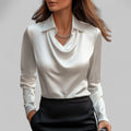 Victoria – Elegante Damenbluse mit fließendem Wasserfallausschnitt - Image 1